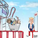 Caricatura canadiense sobre porque hay que suspender las platicas sobre el TLCAN